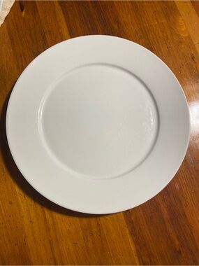 2 Food Network White Ceramic Dinner Plates -Simple Round Design, minor scratches